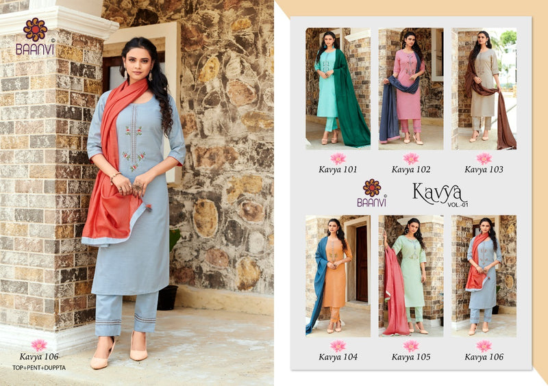 Baanvi Kavya Cotton Daily Wear Kurtis With Fancy Embroidery