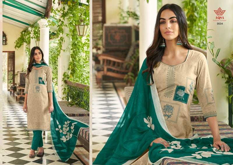 Aqsa Kaynaat Dno 9001 To 9006 Pure Cotton With Printed Stylish Designer Party wear salwar Suit