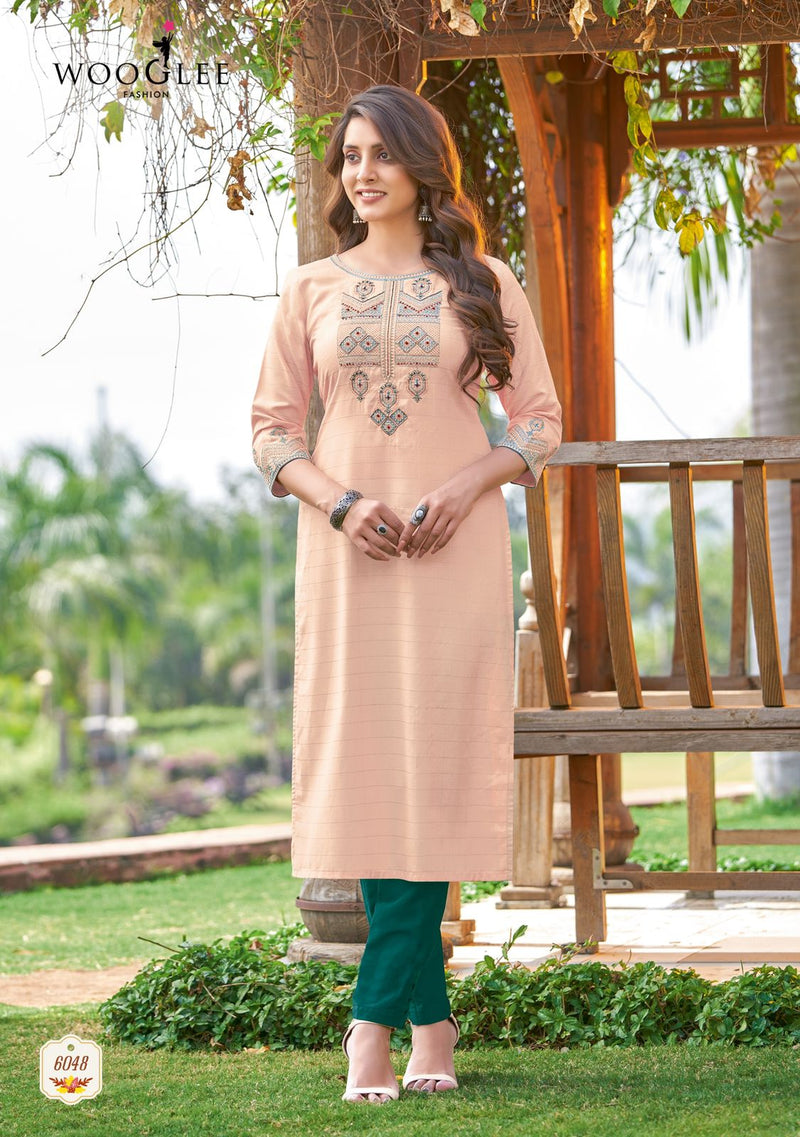 Wooglee Kesar Vol 7 Rayon Embroidered Fancy Party Wear Kurtis