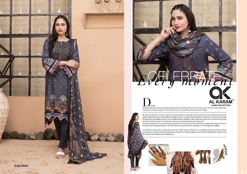 AL Karam Kesariya Magic In Print Vol 4 Cambric Cotton Printed Festive Wear Salwar Suits