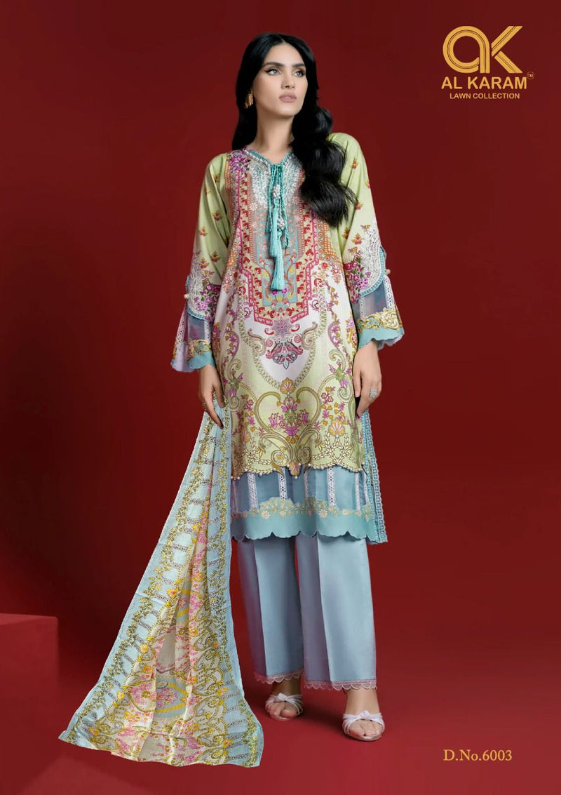 Al Karam Kesariya Magic Vol 6 Pure Cotton With Heavy Beautiful Work Stylish Designer Pakistani Salwar Kameez