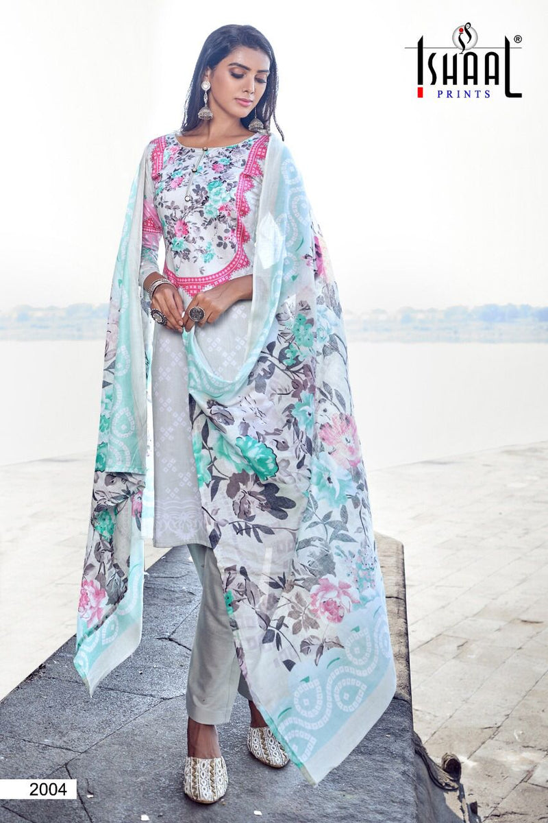 Ishaal Prints Kesariya Vol 2 Lawn Cotton Party Wear Salwar Suits With Digital Print