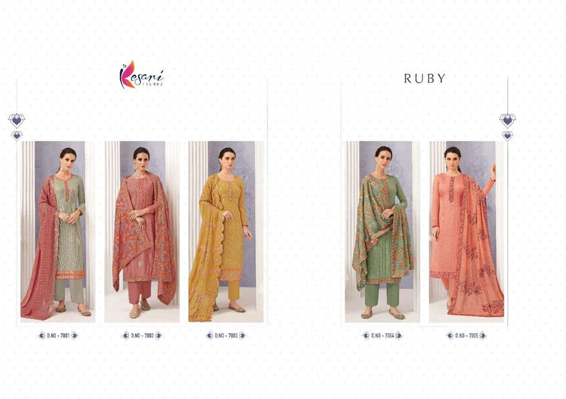 Kesri Trendz Ruby Pure Georgette  With Heavy Self Embrodiery Work Salwar Suits
