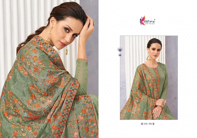 Kesri Trendz Ruby Pure Georgette  With Heavy Self Embrodiery Work Salwar Suits