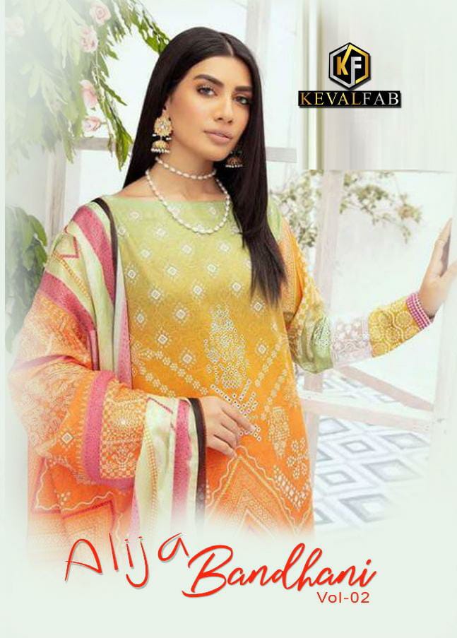 Keval Fab Alija Bandhani Vol 2 Heavy Cotton Print  Designer Suit