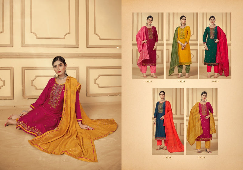 Panch Ratna Khushali Silk Parampara Silk With Embroidery Work Stylish Designer Salwar Kameez