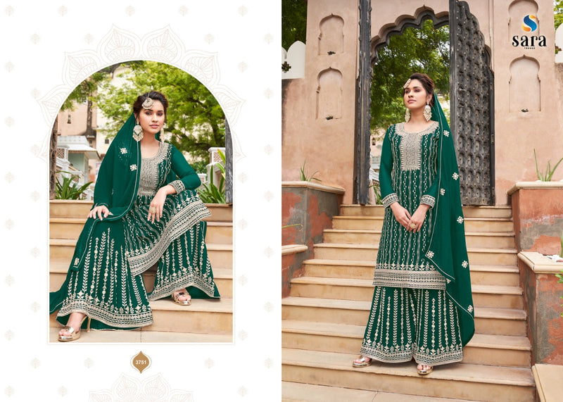 Sara Trendz Khwahish Georgette With Heavy Embroidery Work Stylish Designer Wedding Wear Salwar Kameez