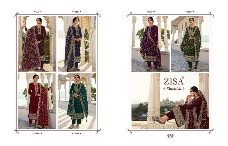 Zisa Khwaish Georgette Heavy Designer Pakistani Style Party Wear Salwar Kameez