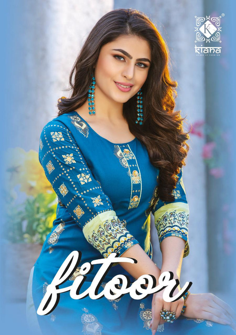 Kiana Launched Fitoor Rayon Cotton  Print  Fancy Party Wear Kurtis