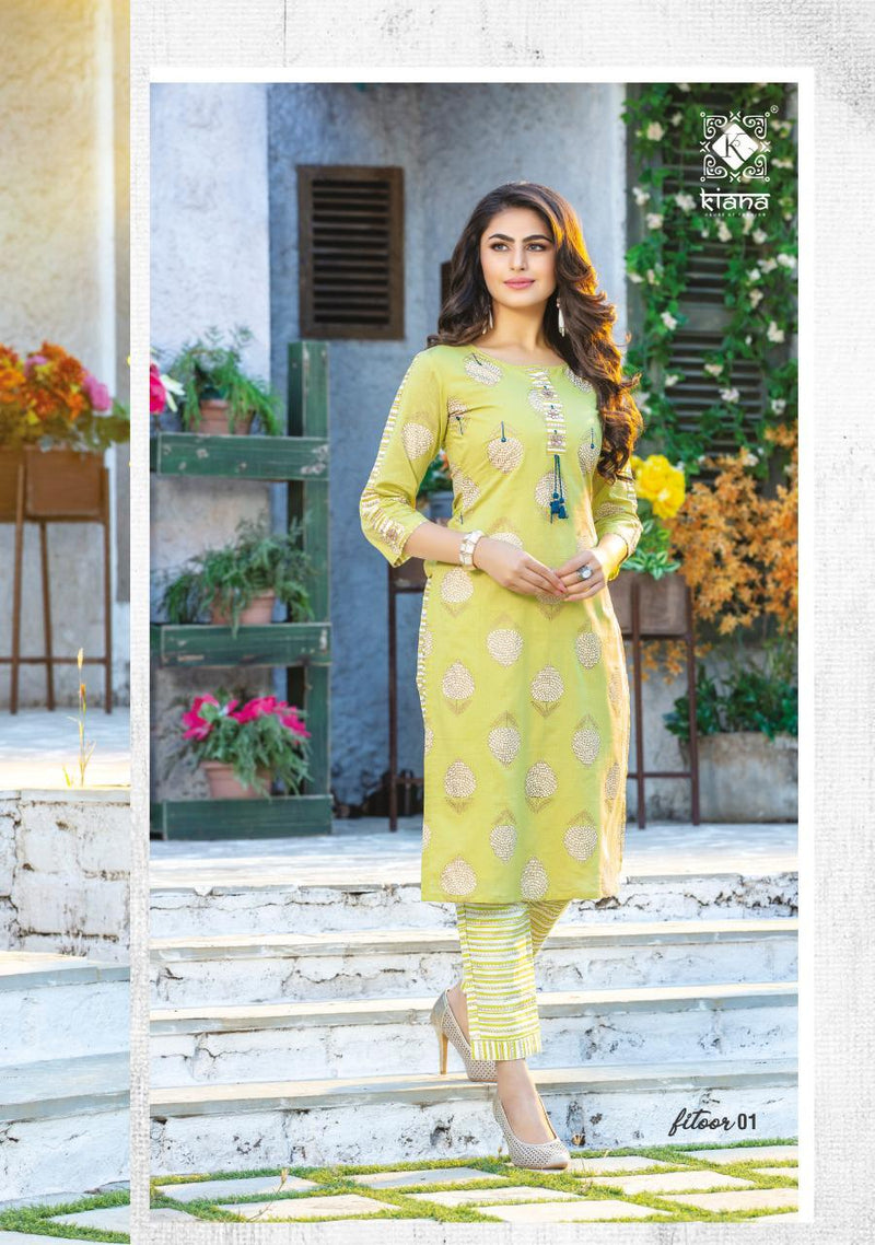 Kiana Launched Fitoor Rayon Cotton  Print  Fancy Party Wear Kurtis