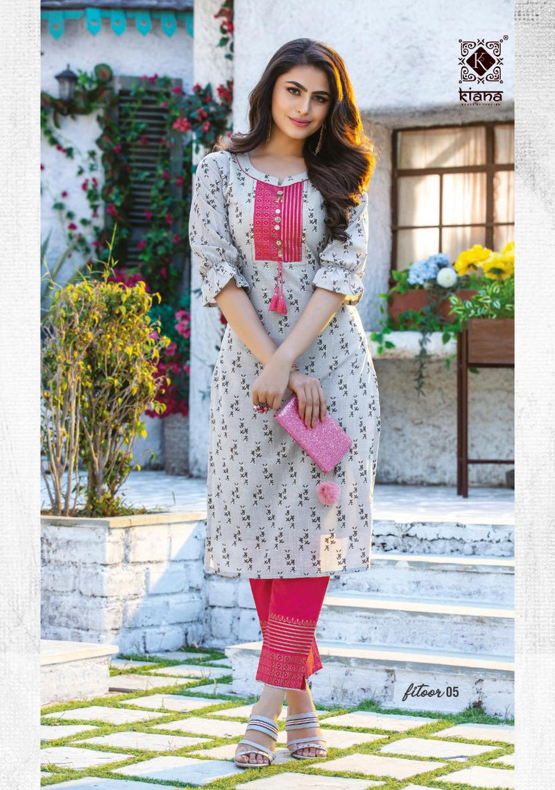 Kiana Launched Fitoor Rayon Cotton  Print  Fancy Party Wear Kurtis