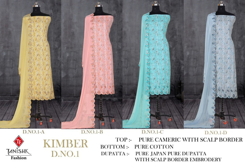 Tanishk Fashion Kimber Cambric Cotton Embroidered Party Wear Salwar Suits