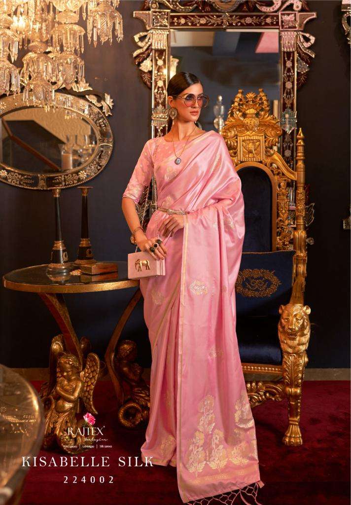 Rajtex Kisabelle Silk Pure Satin Weaving Designer  Stylish Party Wear Sarees