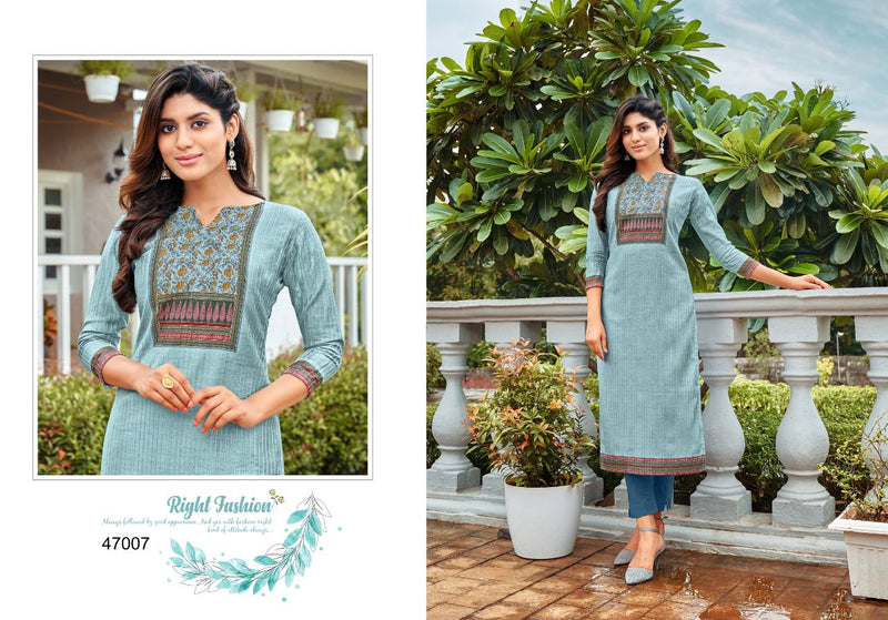 Kapil Trends Kissmiss Silk With Fancy Embroidery Work Stylish Designer Casual Wear Kurti