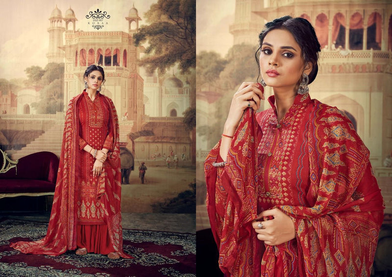 Romani Koraa Cambric Cotton Party Wear Salwar Suits With Digital Prints