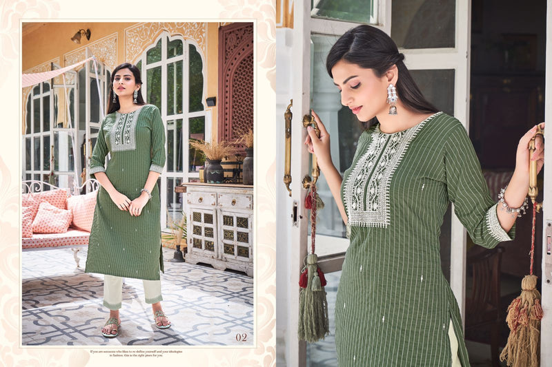 Kurti Times Elegant Viscose Fancy Embroidered Party Wear Kurtis With Bottom