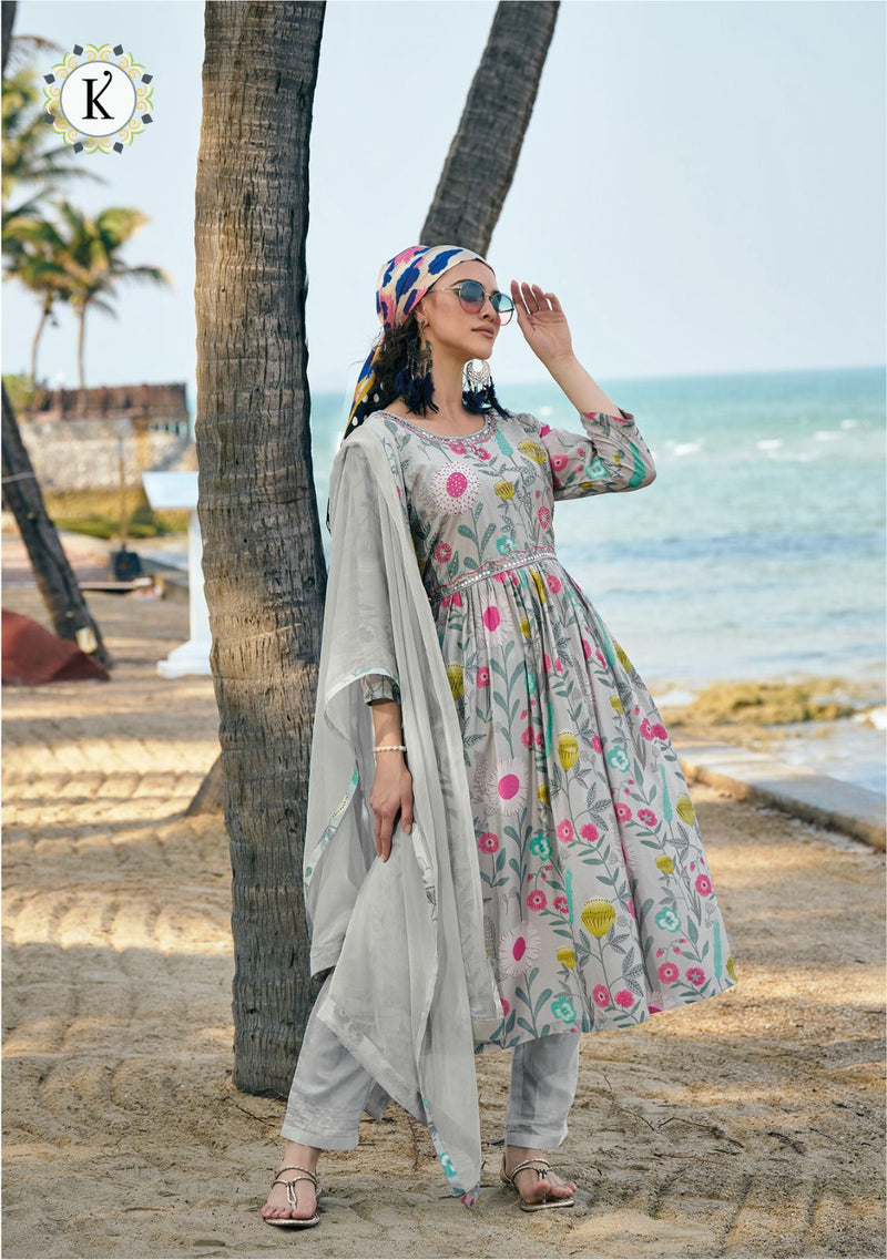 Kailee Fashion Ragmala Pure Vicose Nyra Cut Fancy Handwork Kurti Collection