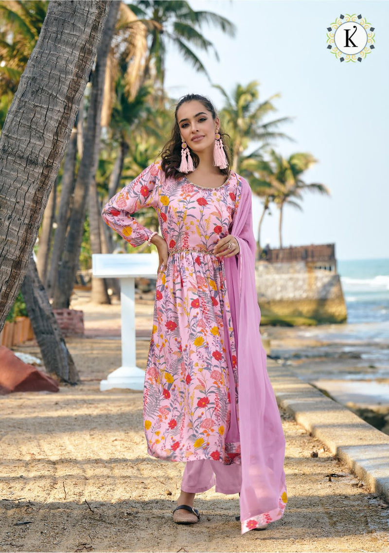 Kailee Fashion Ragmala Pure Vicose Nyra Cut Fancy Handwork Kurti Collection