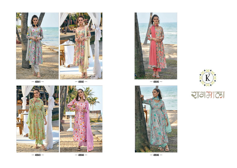Kailee Fashion Ragmala Pure Vicose Nyra Cut Fancy Handwork Kurti Collection