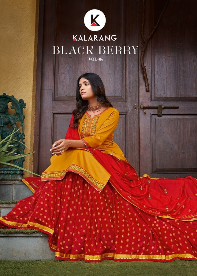 Kalarang Fashion Black Berry Vol 6 Jam Silk Cotton With Embroidered Work Salwar Suit