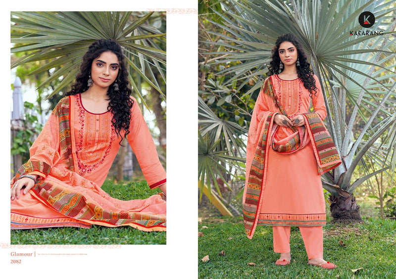 Kalarang Fashion Manvi Jam Silk Cotton Embroidery Work Salwar Kameez