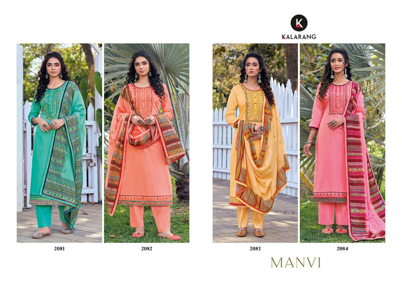Kalarang Fashion Manvi Jam Silk Cotton Embroidery Work Salwar Kameez