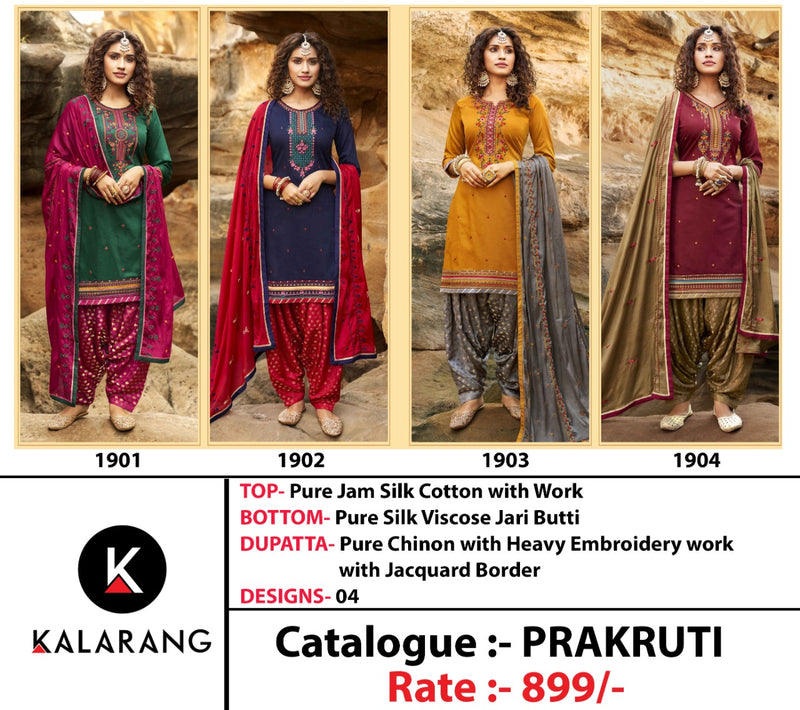 Kalarang Fashion Prakruti Jam Silk Cotton Work Salwar Kameez