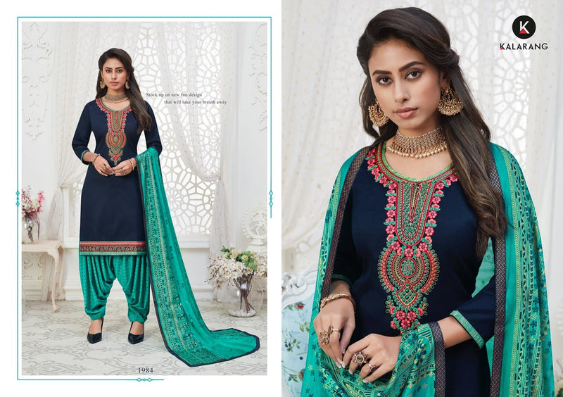 Kalarang Fashion Rumi Jam Silk Embroidery Work Designer Wear Salwar Kameez