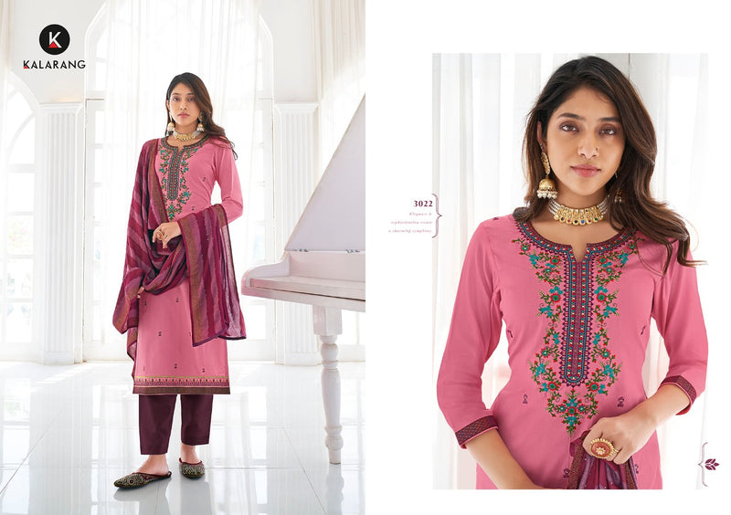 Kalarang Fashion Saloni Vol 6 Jam Silk Cotton Embroidery Work Salwar Kameez