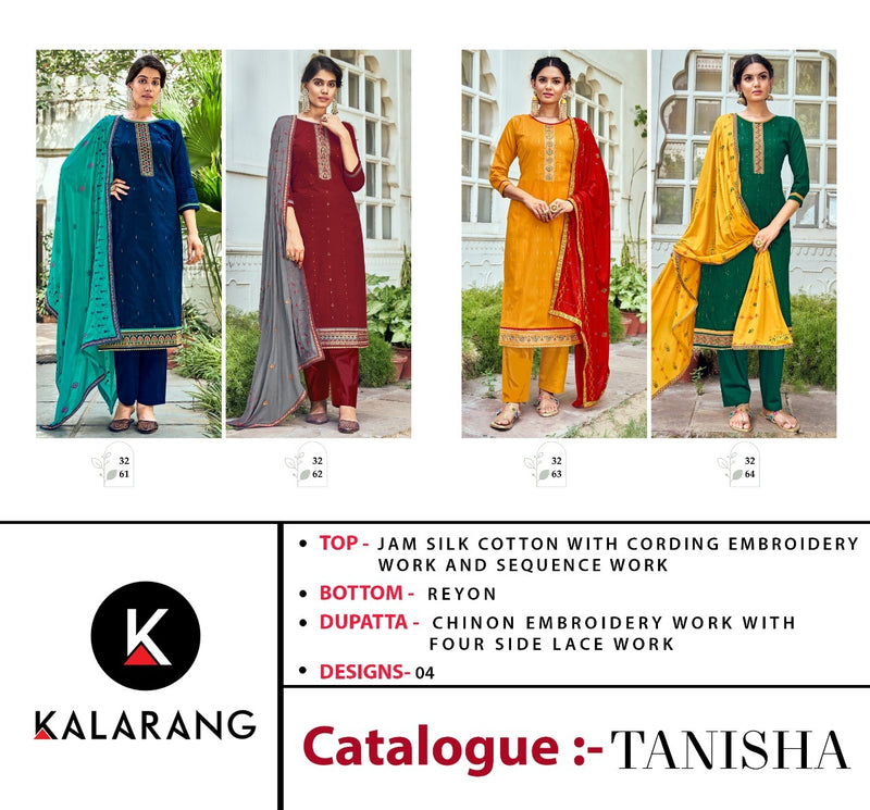 Kalarang Fashion Tanisha Jam Silk Cotton Embroidery Work
