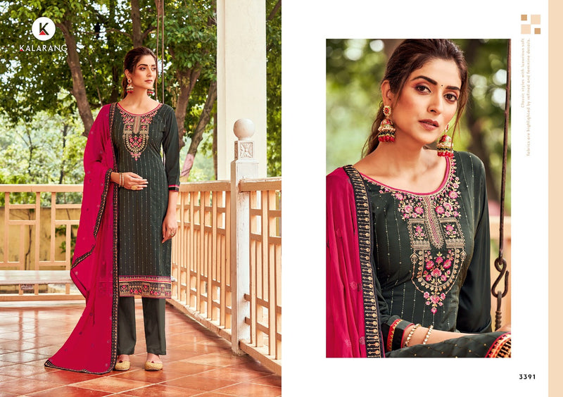 Kalarang Fashion Venery Crep Silk Embroidered Sequence Work Designer Salwar Suit