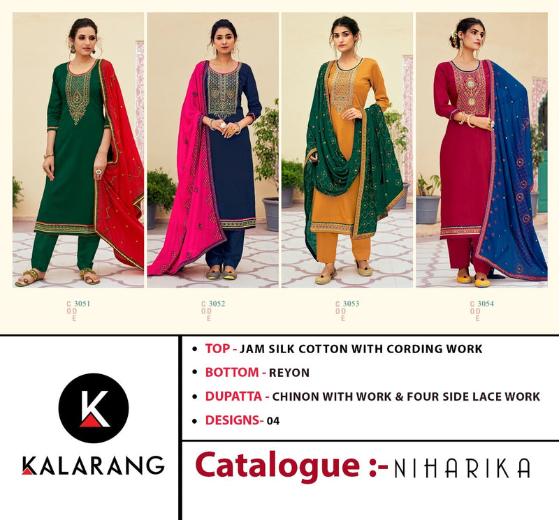 Kalarang Nihara Jam Silk With Coding Work Fancy Designer kurti