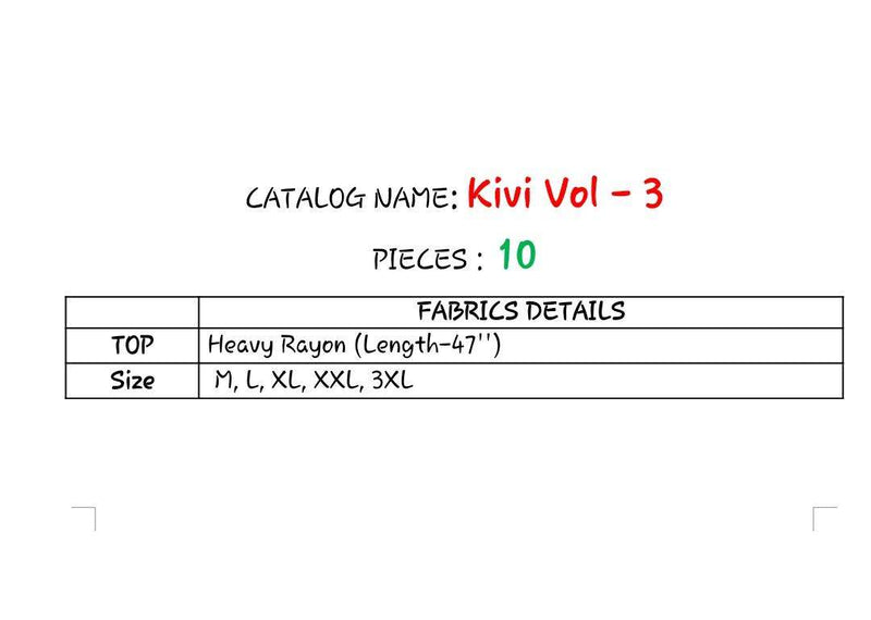 Kalaroop Fashion Launch Kivi Vol 3 Rayon With Fancy Neck Work Exclusive Long Straight Readymade Kurtis