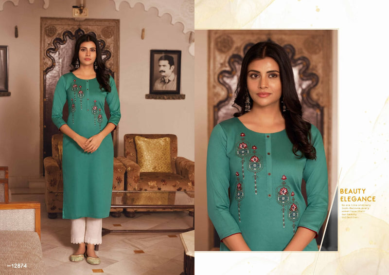 Kalaroop Kajree Fashion Lily Vol 21 Fancy Rayon Embroidered Work Kurtis