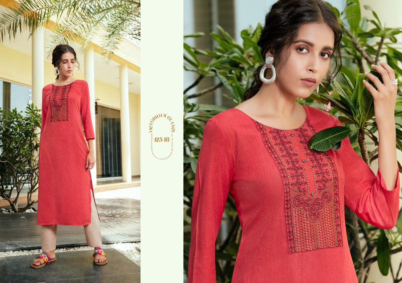 Kalaroop Kajree Fashion Lychee Vol 2 Rayon With Embroidery Work Fancy Designer Regular Wear Kurtis