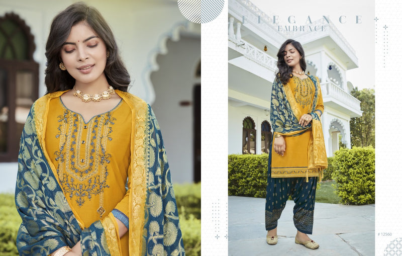 Kalaroop Kajree Fashion Suvarna By Patiyala Vol 5 Jam Silk With Printed Patiyala Style Embroidery Work Readymade Salwar Suit