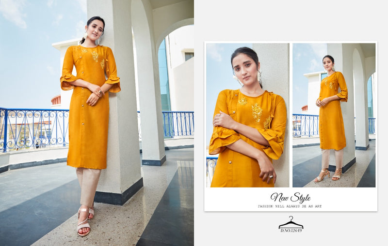 Kalaroop Kajree Fashion launch By Octavia Vol 9 Lining Silk Exclusive Handwork Regular Wear Long Kurtis