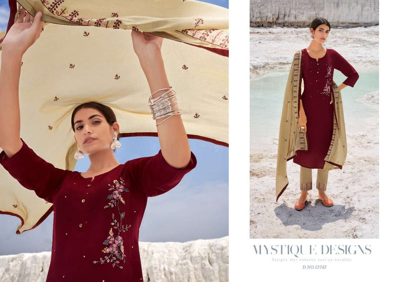Kalaroop Naira Silk With Khati Chinon Embroidery Work Salwar Suit