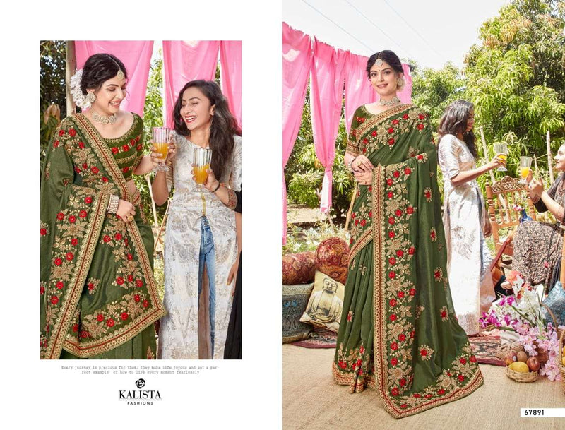 Kalista Fashion Mallika Vol 3 Fancy Designer Khatli Work Heavy Saree