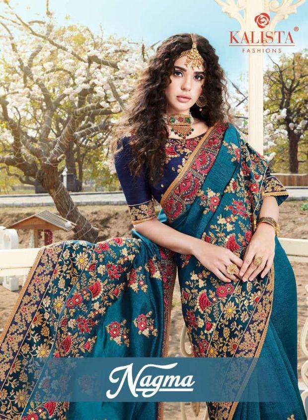 Kalista Fashion Nagma Vol 5 Fancy Heavy Embroidery Work Gorgeous Look Sarees