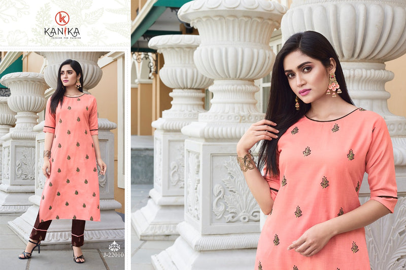 Kanika Fashion Julite Vol 2 Rubby Silk WIth Heavy Embroidery Work Exclusive Designer Casual Wear Fancy Kurtis With Bottom