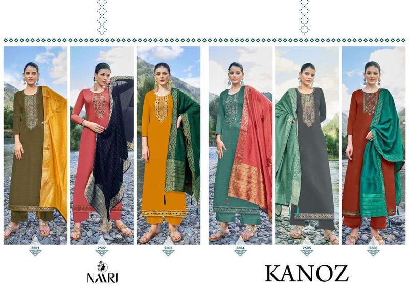 Kanoz Silk B S Y Chinon With Multi Color Work Kurti