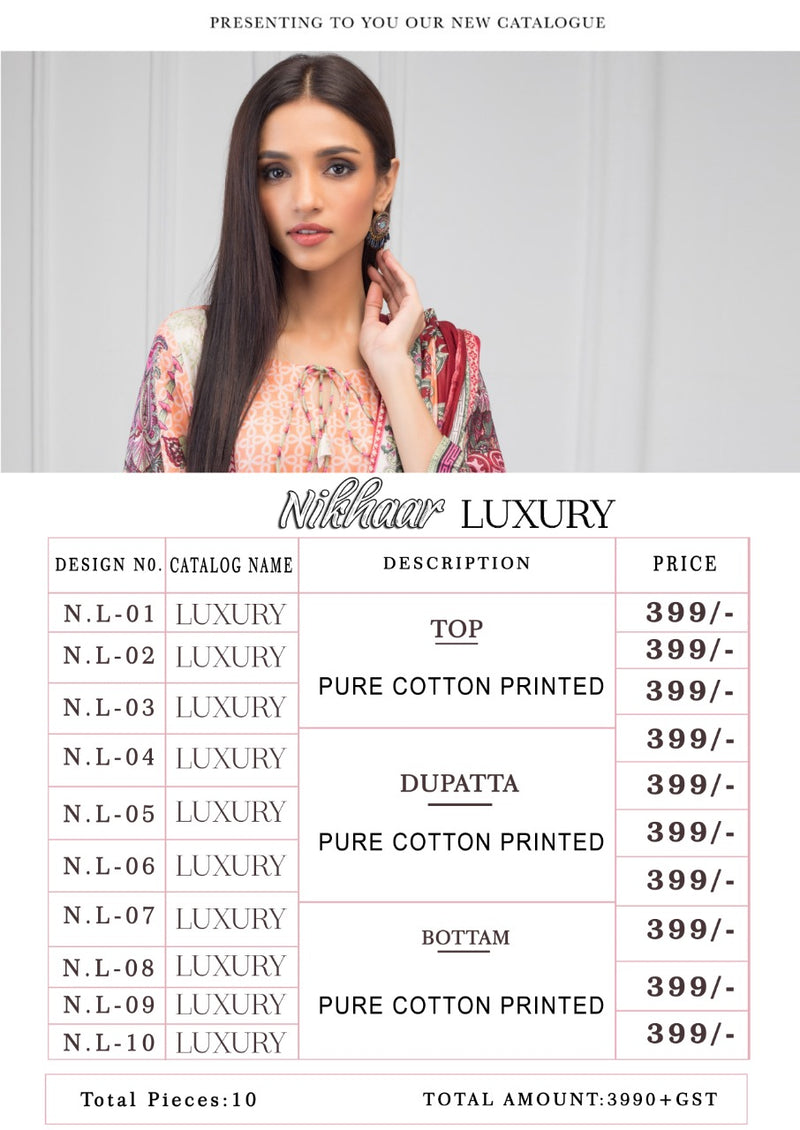 Karachhi Cotton Nikhaar Luxury Pure Cotton Printed Fancy Designer Salwar Suits