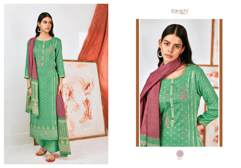 Karachi Cotton Sheefa Pure Jam Satin With Embroidery Work Gorgeous Look Fancy Regular Wear Salwar Kameez