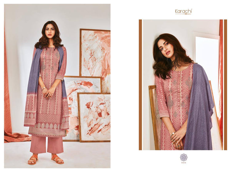 Karachi Cotton Sheefa Pure Jam Satin With Embroidery Work Gorgeous Look Fancy Regular Wear Salwar Kameez