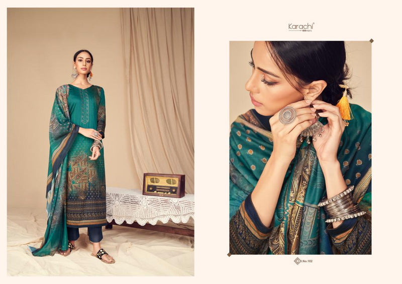 Karachi Prints Zara Superior Jam Silk Digital Print Swarovski Work Salwar Kameez