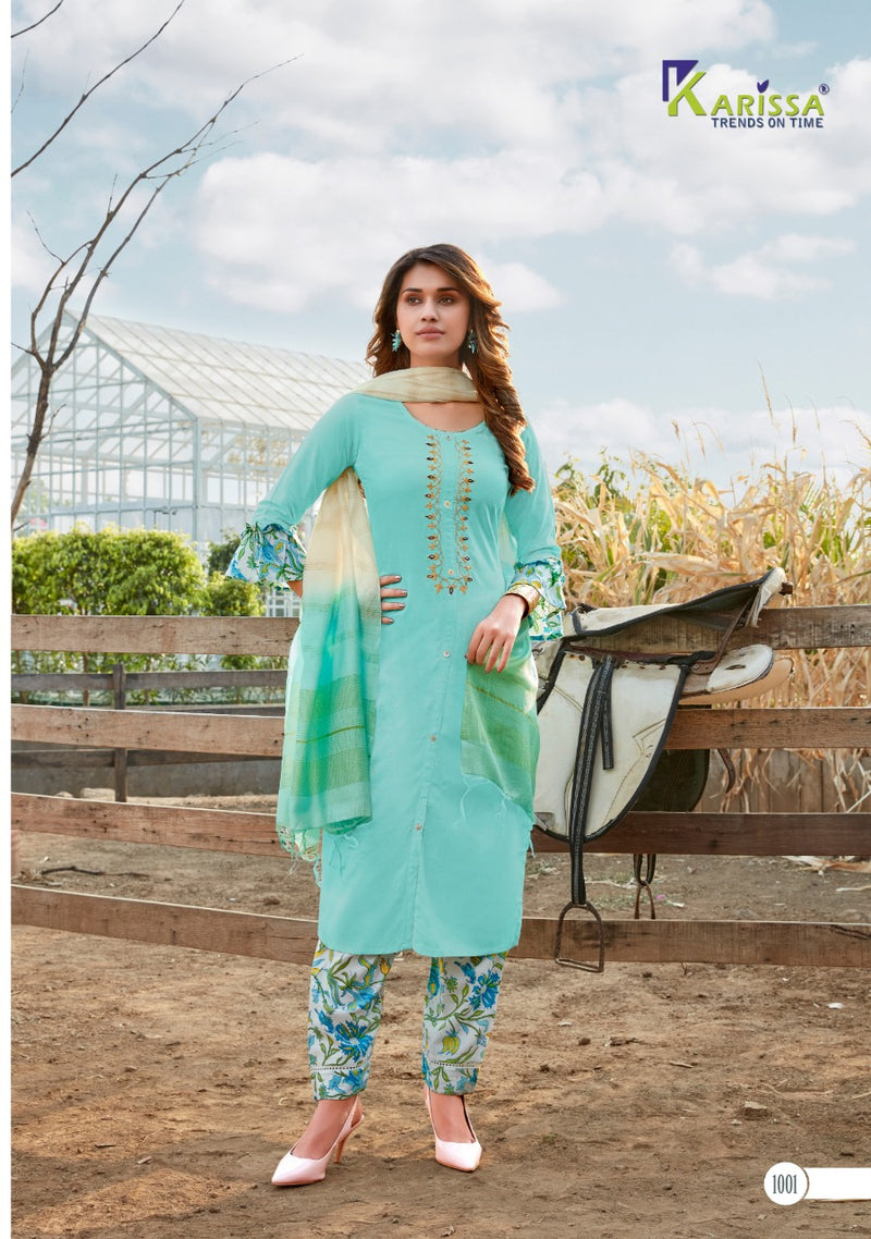 Karissa Radhika Premium Rayon Liva Printed Designer Stylish Wear Kurti With Pant And Dupatta