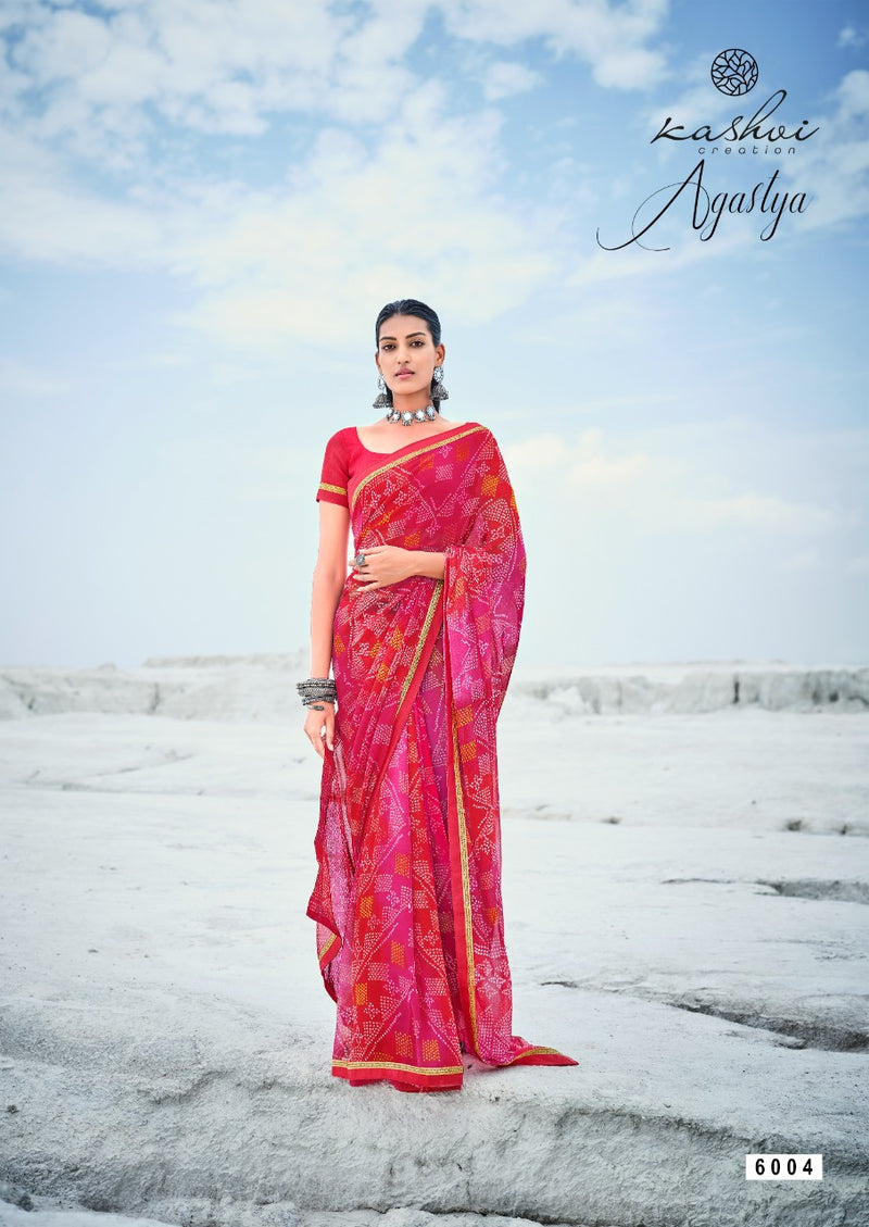 Kashvi Creation Agastya Georgette With Printed Designer Casual Wear Fancy Saree