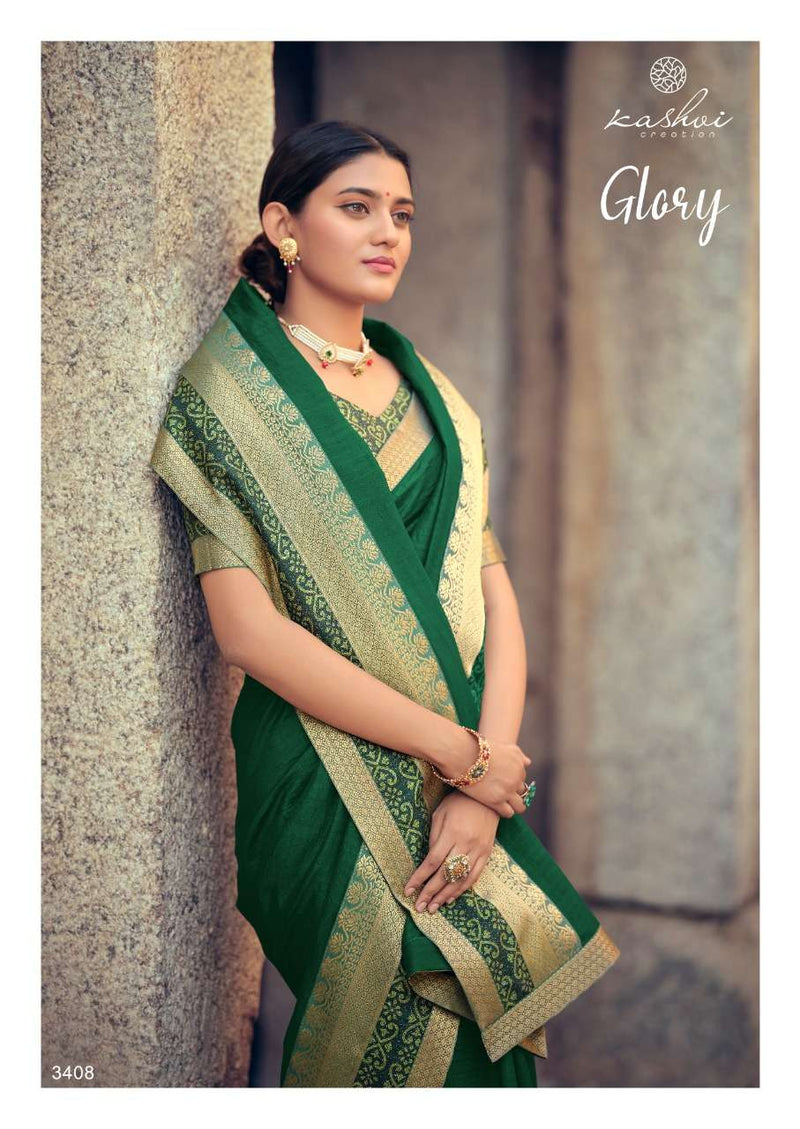 Kashvi Creation Glory Vichitra Silk Embroidery Work Exclusive Fancy Saree