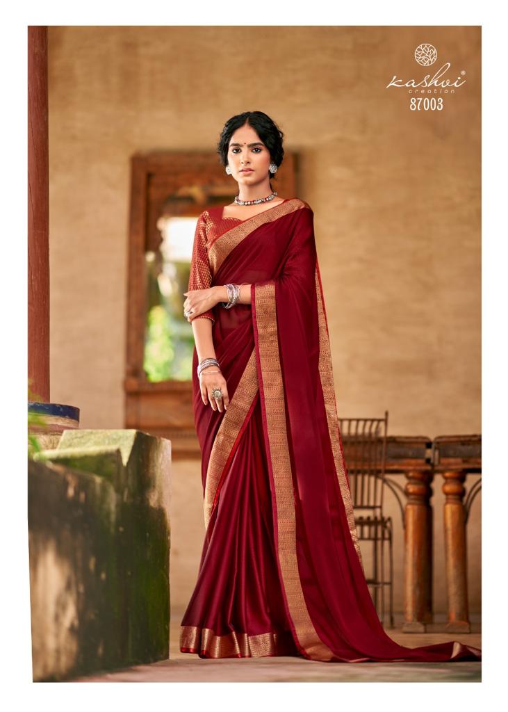 Kashvi Creation Kaveri Chiffon With Fancy Lace And Heavy Blouse Saree